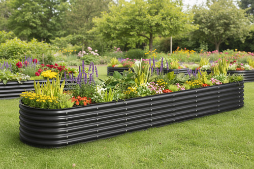 Large raised garden bed steel - large,