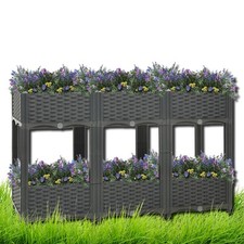 2 TIER RATTAN EFFECT FLOWER