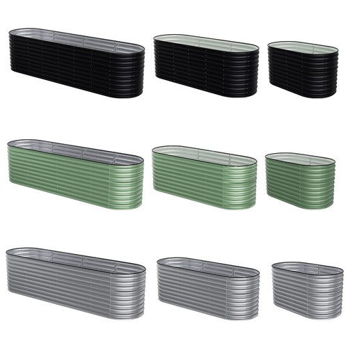 Galvanised steel raised garden - galvanised,