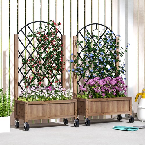 Pack wooden raised flower - pack, 2